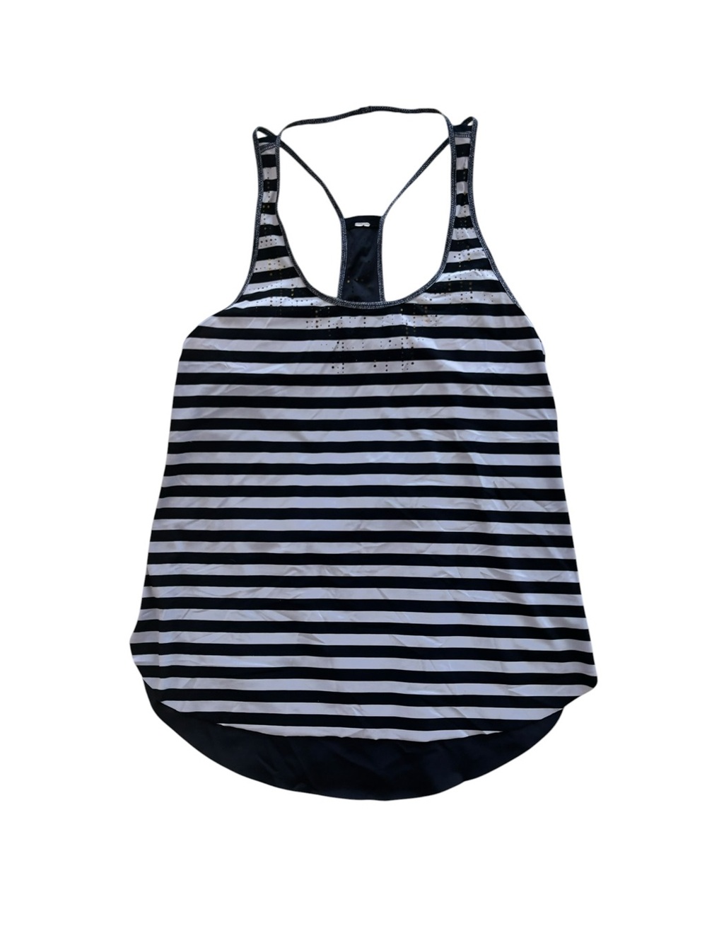 lululemon athletica Black & White Striped Racerback Tank Top